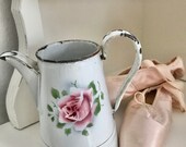Enamel Pot Shabby Antique Brocante