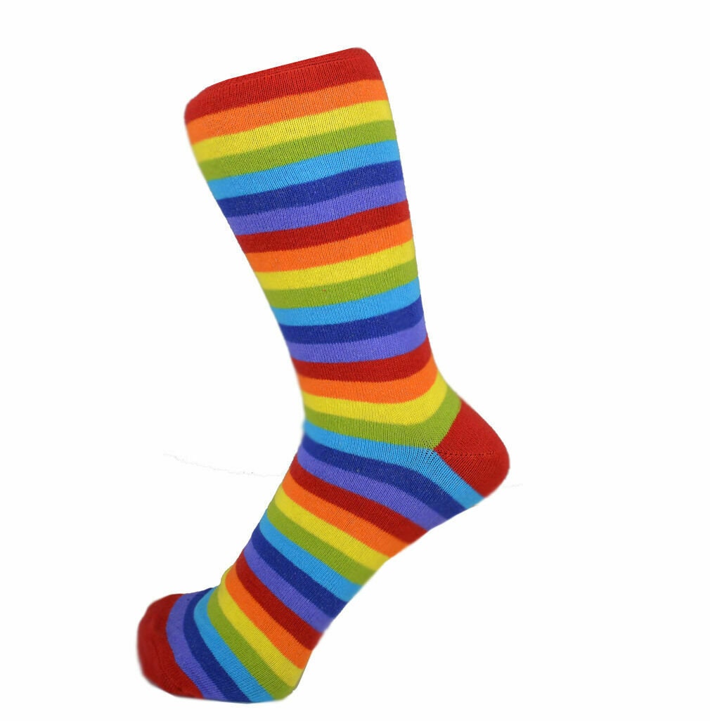 Mens Rainbow Socks Size 611 Etsy