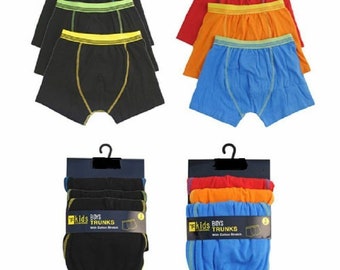 3 Pairs Boys Underwear Boxer Shorts Pants Trunks Briefs Age 2 - 13