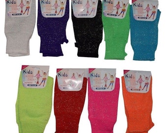 Girls Kids Glitter Lurex Children Fancy Dance Gear Leg Warmer Party School