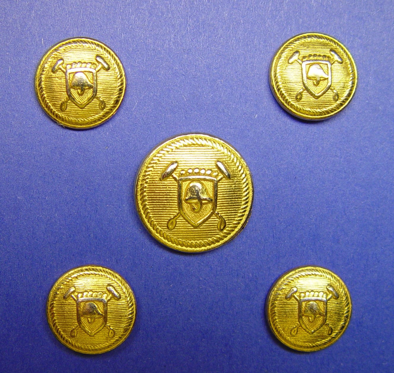 9 Ralph Lauren Gold color Metal or Brass Buttons 1 RL Crest Logo ~ shank