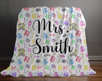 Personalized Teacher Blanket Plush Teacher Blanket Custom Blanket Custom Teacher Gift for Teacher Appreciation Gift Teacher Thank You Gift