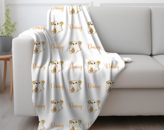 Personalized Halloween Ghost Blanket Custom Halloween Blanket for Fall Custom Halloween Gift for Her Custom Ghost Blanket Halloween Decor