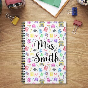 Personalized Teacher Notebook Teacher Appreciation Gift for Her Custom Notebook for Back to School Gift for Teacher Custom Journal Spiral