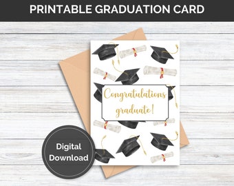 Printable Graduation Card Congratulations Card Class of 2024 Graduate Card High School College Graduation Instant Download Digital Download