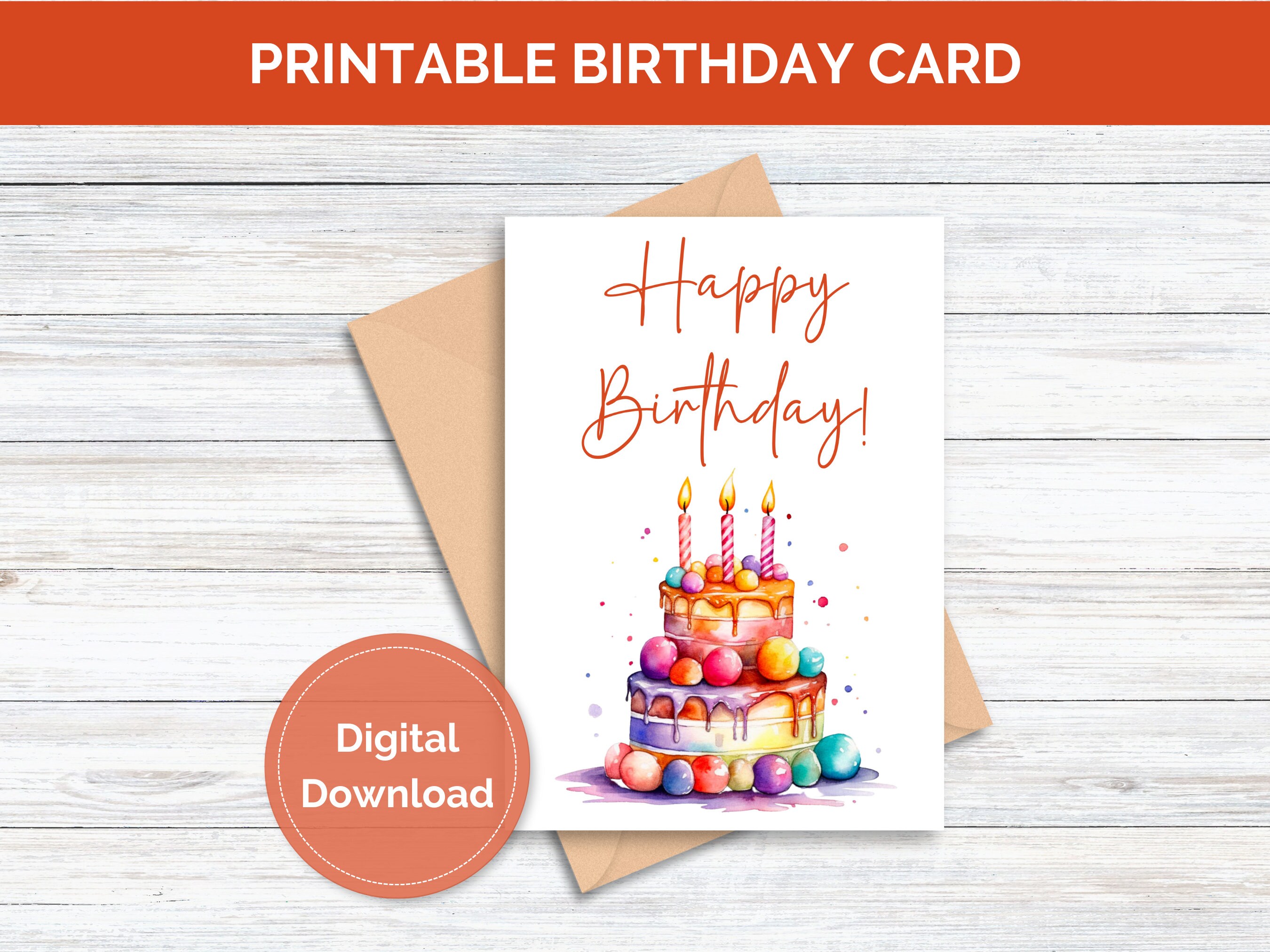 Printable Birthday Card for Her Happy Birthday Card Digital Download ...