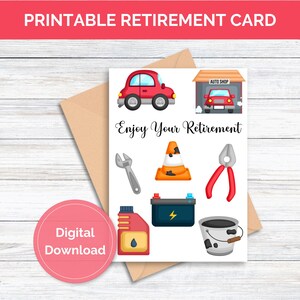 Carte de retraite imprimable pour mécanicien Carte imprimable pour la retraite de mécanicien en téléchargement numérique Carte de retraite de mécanicien imprimable