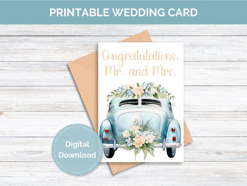 Printable Congratulations Card for Wedding Day Printable Wedding Card ...