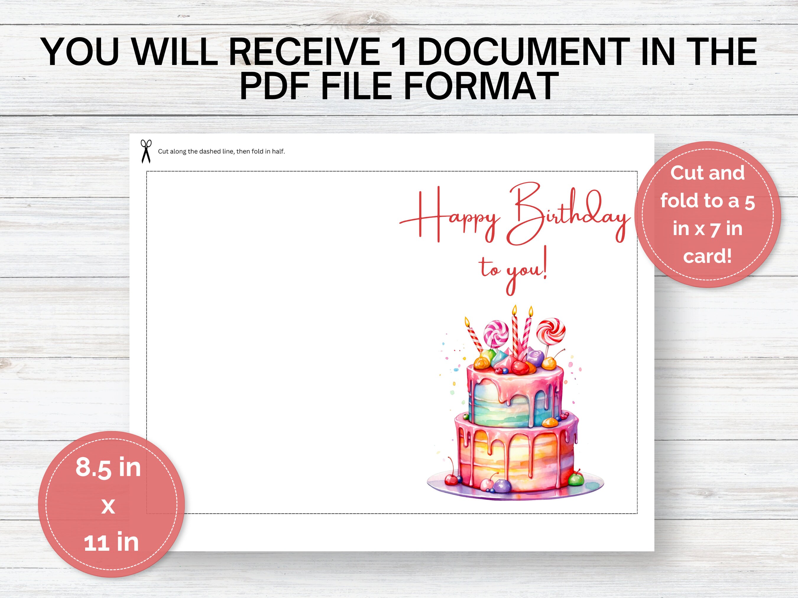Printable Birthday Card for Her Happy Birthday Card Digital Download ...