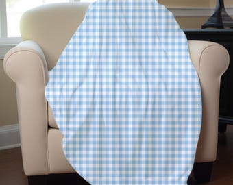 Blue Gingham Blanket for Girl Room Decor Gingham Throw Blanket Blue Gingham Birthday Gift Girl Cozy Blanket Gingham Teen Girl Bedroom Decor