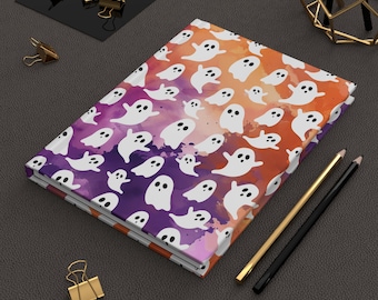 Ghost Hardcover Notebook Halloween Ghost Journal Hardcover Ghost Notebook for Halloween Gift for Kid Halloween Themed Stationery Ghost Gift