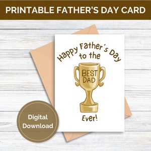 Vaderdagkaart Afdrukbare Vaderdagkaart voor hem Stiefvaderkaart Afdrukbare kaart voor Vaderdag Wenskaart voor papa Digitale download
