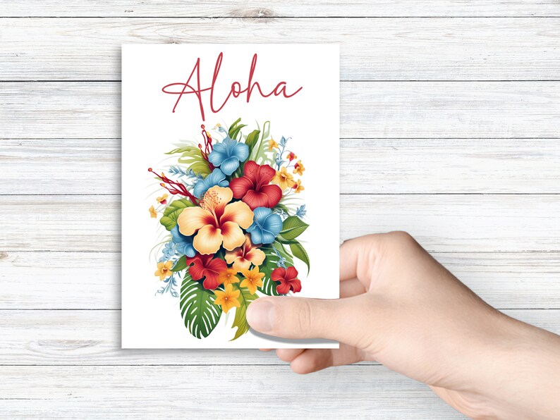 Printable Greeting Card Aloha Hawaiian Greeting Card for Special Friend ...