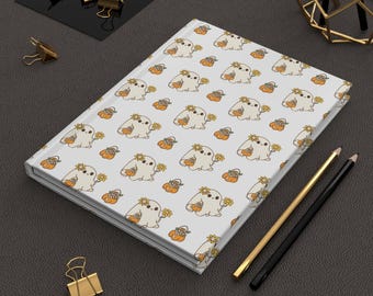 Ghost Notebook for Halloween Gift for Kid Halloween Ghost Hardcover Journal Halloween Stationery Cute Ghost Hardcover Notebook Spooky Gift
