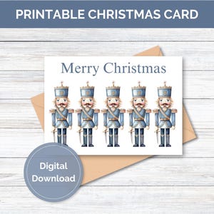 Cartão de Natal Quebra-Nozes para Imprimir Cartão de Natal para Imprimir Cartão de Saudação de Natal Digital para Baixar Cartão de Natal Quebra-Nozes para Imprimir