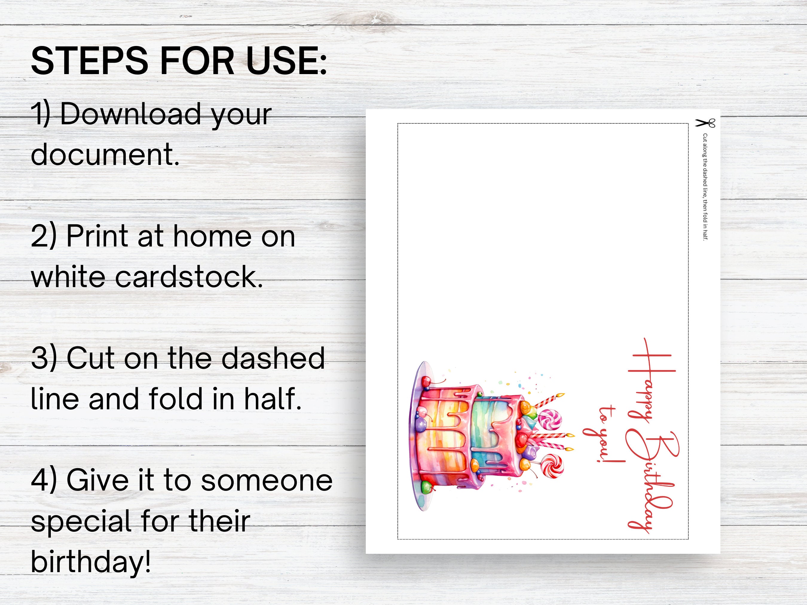 Printable Birthday Card for Her Happy Birthday Card Digital Download ...