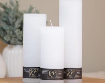 Blütenkerze weiß · handgegossen & handgemacht · lange Brenndauer bis zu 130h · Geschenkidee · Deko