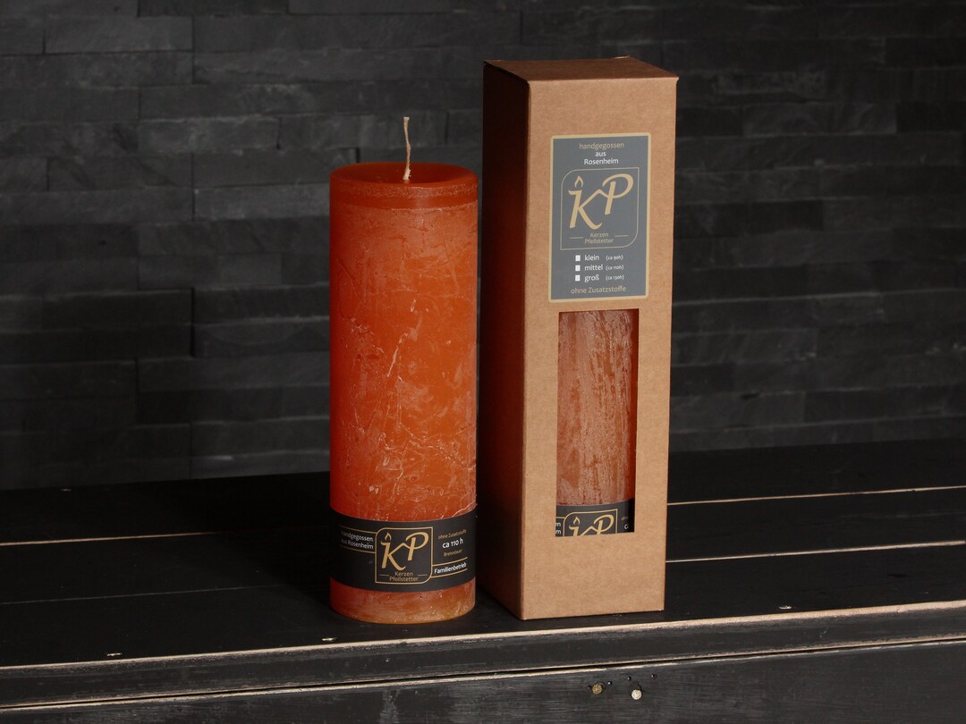 Candle Light Orange Hand Cast / Handmade Blossom Effect up to 130h