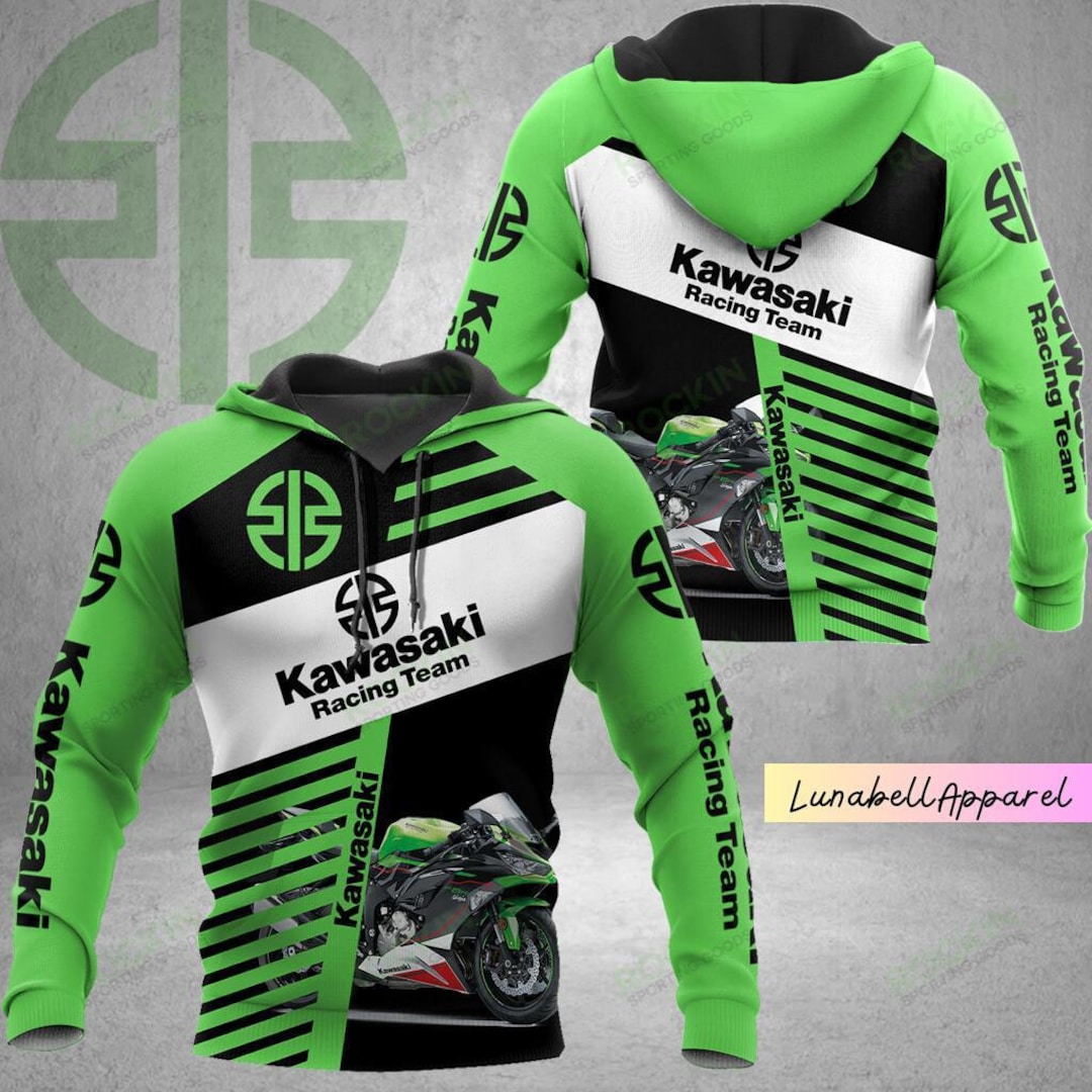 2025 printemps et automne nouveau logo de moto Kawasaki sweat à capuche 2025 printemps et automne nouveau logo de moto Kawasaki sweat à capuche