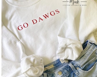 GA Dawgs | Sic Em | Georgia Bulldog | Georgia Bulldog Crewneck | Game Day | Custom Sweatshirt | Personalized | Graphic Tee | School Spirit