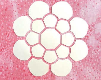 Large Flower #4 of Flowers & Butterflies EPP Skill-building Series - Precut Paper Templates for English Paper Piecing