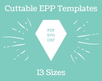 Plantillas EPP cortables a máquina para máquinas de corte Descarga instantánea Jewel Shape