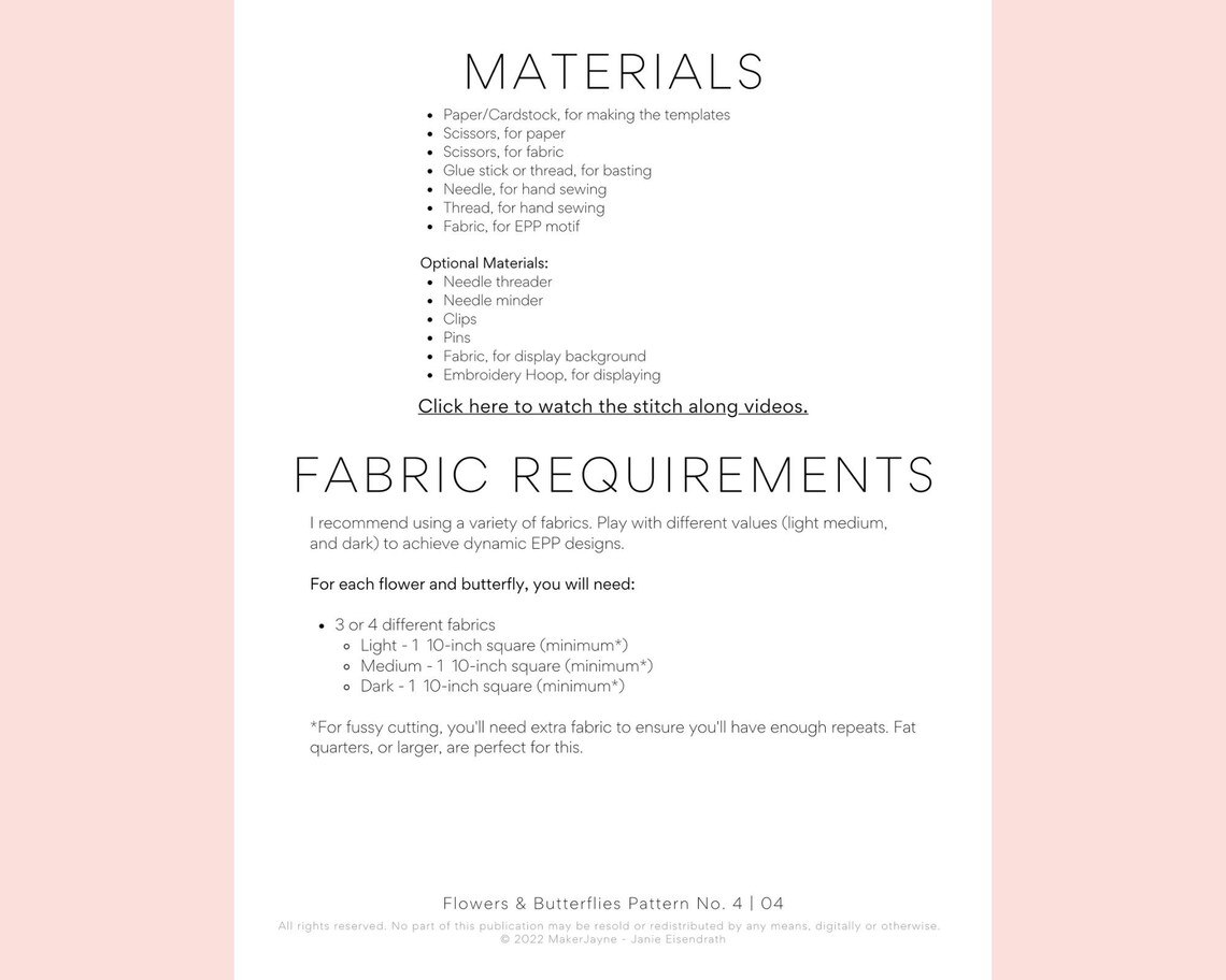 EPP Flowers & Butterflies Pattern: Skill-building Curves (PDF Templates ...
