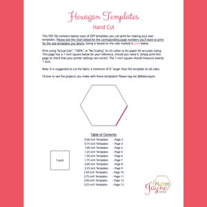 Printable EPP Templates PDF Instant Download Hexagon, 12 Sizes, DIY ...