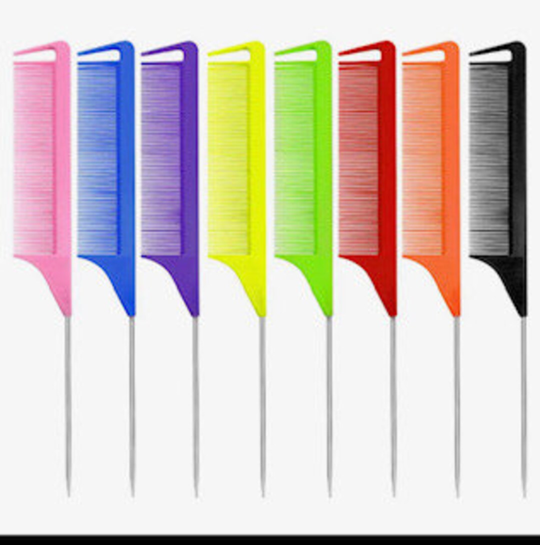 Neon Color Metal Tip Comb (2 Pack) - Etsy