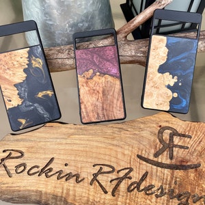 Custom Handmade Resin and Wood Phone Cases for Google Pixel