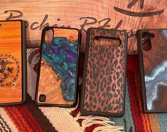 Handmade Custom Resin and Wood Phone Cases for Samsung