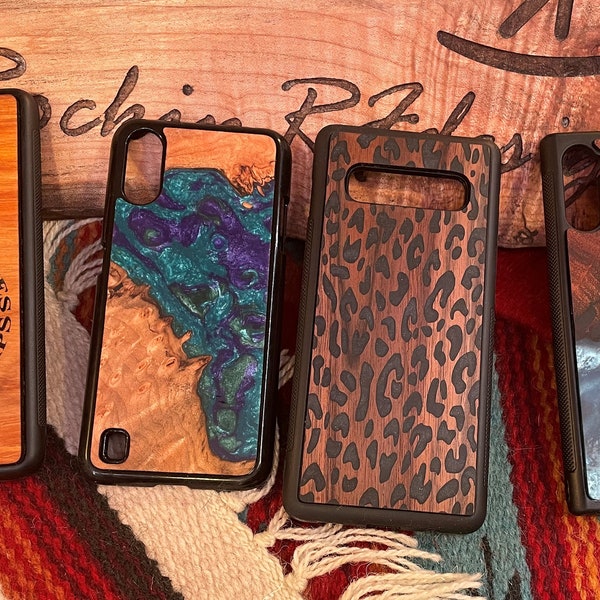 Handmade Custom Resin and Wood Phone Cases for Samsung