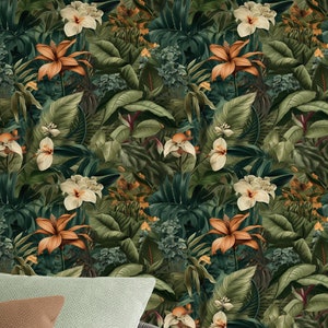 Magic flowers - Peel and Stick wallpaper, Traditional wallpaper design #3672