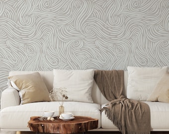 Abstract Waves Wallpaper - Removable Peel & Stick or Traditional (#3089)