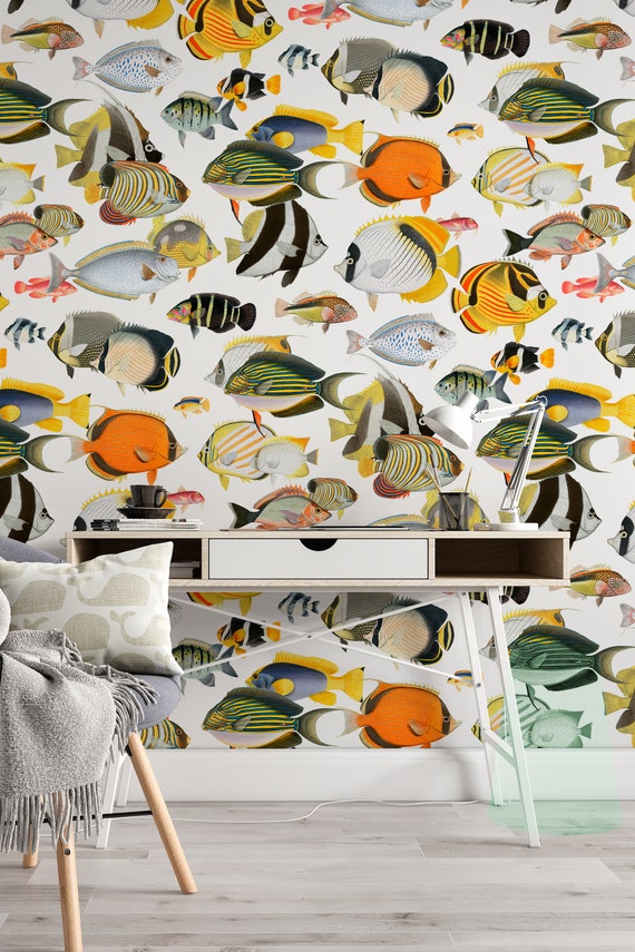 Fish Wallpaper From an Exotic Collection With Fish Motifs Peel & Stick  Removable Self Adhesive and Traditional Wallpaper 3208 -  Canada