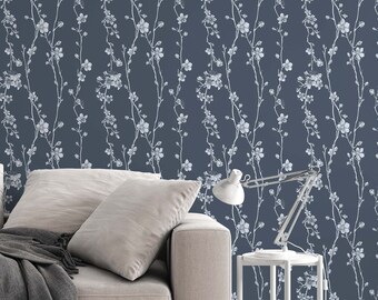 Japanese flowers Self Adhesive, floral design - Traditional and Peel and Stick Wallpaper #3268