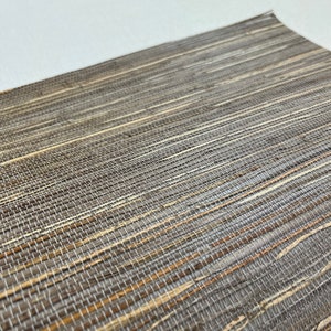 Papel de parede de cânhamo natural Grasscloth pintado na cor bege marrom fosco 41060
