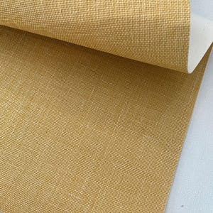 Natural Washed Jute Wallpaper Natural fibers in matte yellow color 45107