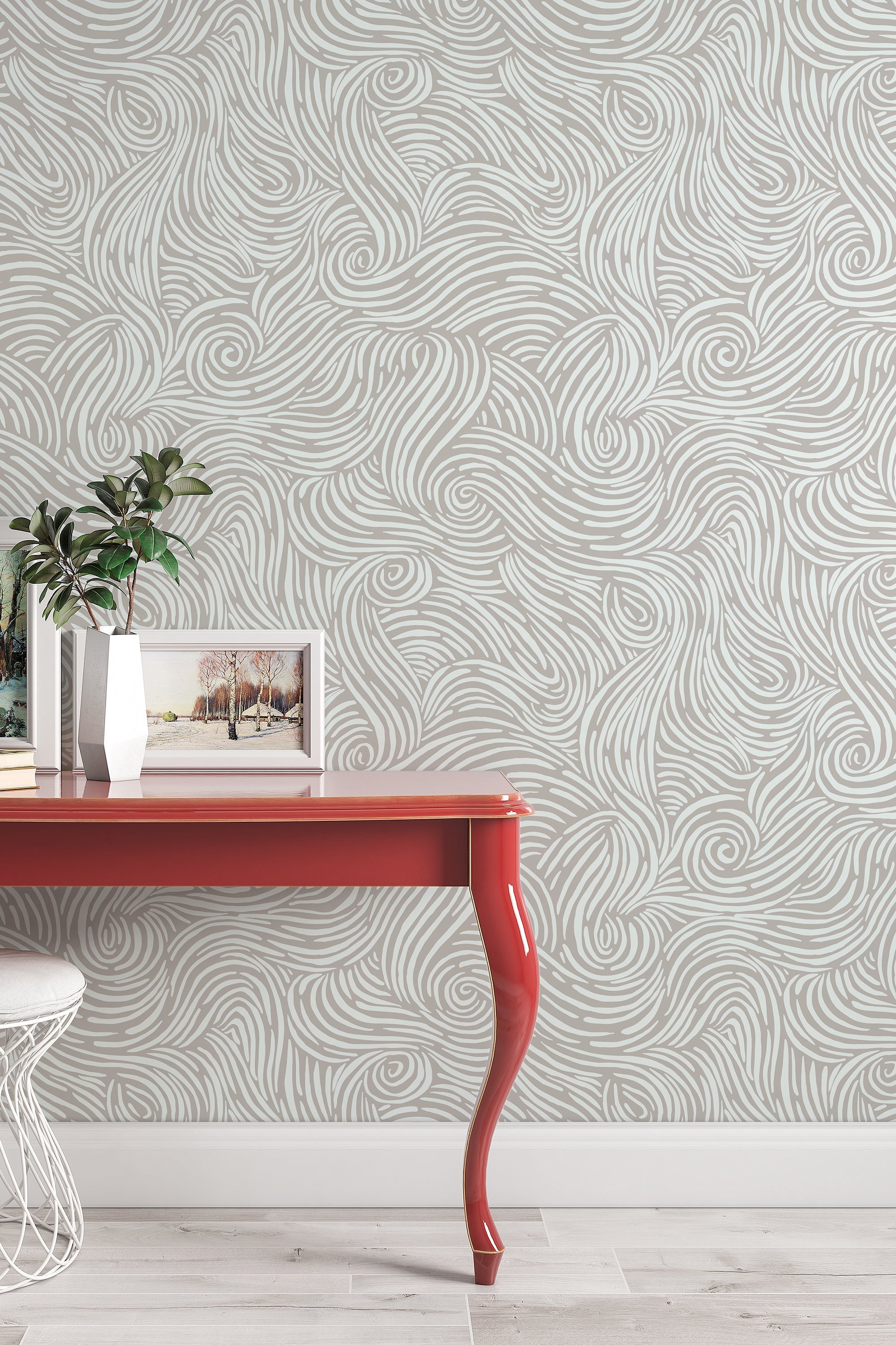 Abstract Waves Wallpaper - Removable Peel & Stick or Traditional (#3089 ...