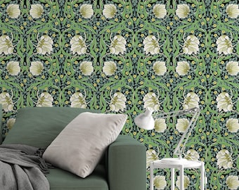 Peel and Stick wallpaper - William Morris Floral Pattern - Removable and Traditional wallpaper #3483