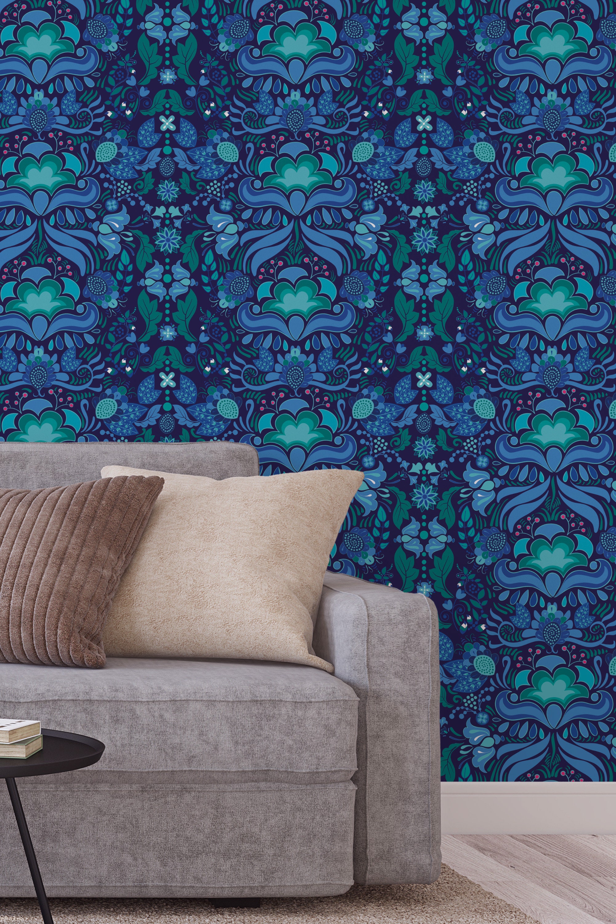 Indian Pattern Floral Self Adhesive Peel and Stick Wallpaper - Etsy