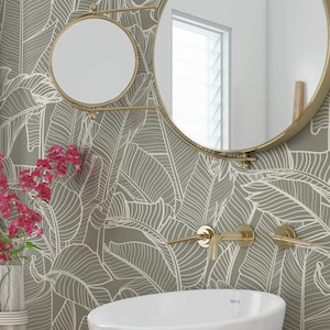 Palm leaves wallpaper - Traditional wallpaper - Peel and Stick Wallpaper #3554