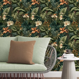 Magic flowers - Peel and Stick wallpaper, Traditional wallpaper design #3672