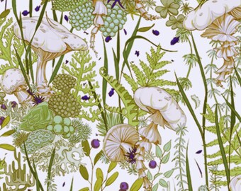 Mushrooms wallpaper | Peel and Stick Wallpaper | Removable Self Adhesive and Traditional wallpaper #3525