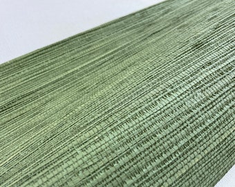 Natural Grasscloth Hemp Wallpaper painted in matte noble green color 41041