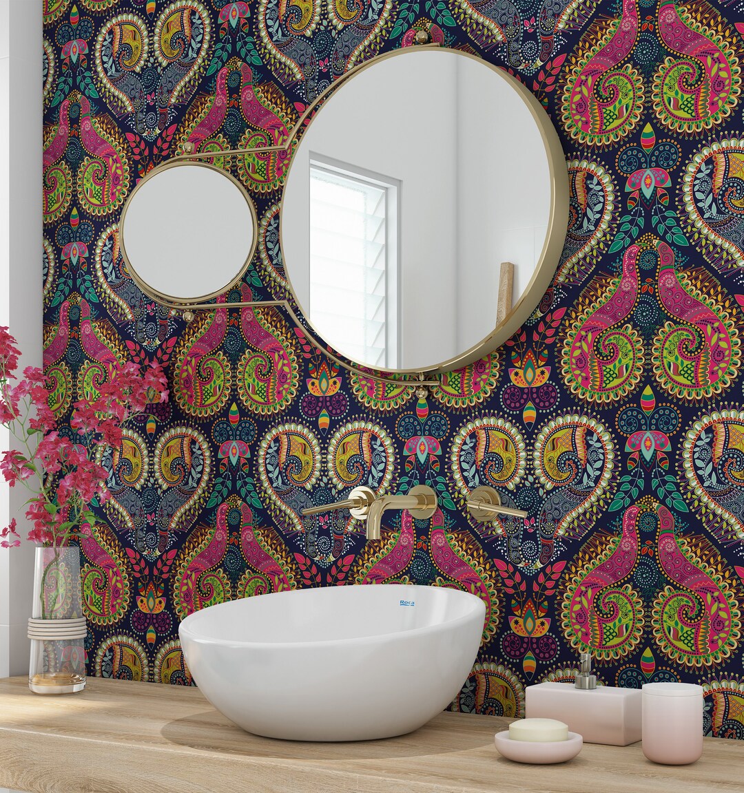 Indian Design Floral Peel and Stick Traditional Wallpaper 3235 - Etsy