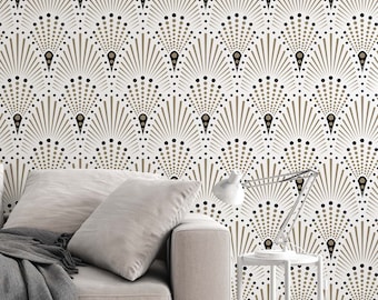 Art Deco white Self Adhesive Traditional and Peel and Stick Wallpaper #3265