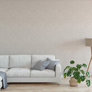 Removable linen textured wallpaper- Peel and stick and Traditional wallpaper - #63386
