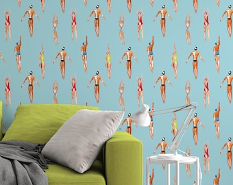 Retro Wallpaper   - Peel & Stick - traditional non-woven Wallpaper - Removable Self Adhesive Wallpaper design #3378