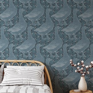 Grey Goose | Peel and Stick Wallpaper | Traditional Unpasted Wallpaper ...